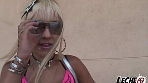 blonde euro babe bent over fucked hard on ibiza roadside