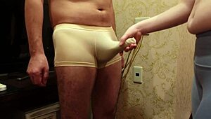 Weak Cock Rubbed Roughly on Glans Until Explosive Cumshot