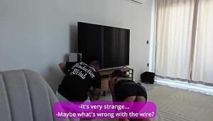 master punishes her broken internet with rough anal gaping fuck