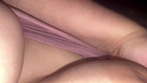 Latina Curvy Big Ass Fingers Wet Pussy Clit Through Open White Panties With Dildo Closeup Moans