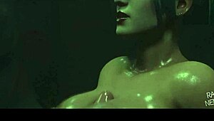 yo harley wraps her big tits around that monster cock for a wet titty fuck cumshot