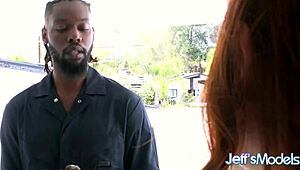 Curvy redhead Adora Bell devours huge black cock fully