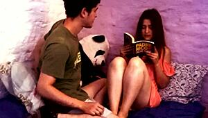 Girlfriend Studies Before Hot Cum Bath Explosion