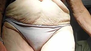 OMA FUCKS HAIRY PUSSY WITH CUCUMBER