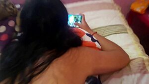 i sneak into lil sis's room while she's on free fire and convince her horny latina ass to fuck