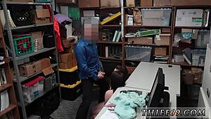 granny and teen mirror blowjob after interracial theft bust