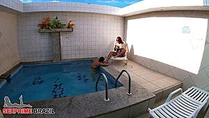 hey wife fucking son's friend as husband walks in