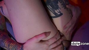 Tattooed babe deepthroats then takes homemade anal on datezone