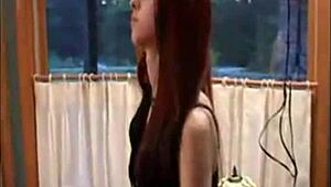 Skinny emo redhead liz vicious masturbates wildly at lonely dinner party