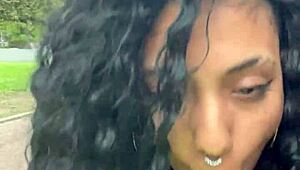 gulping cum daytime in buenos aires public park