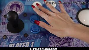 vina sky petite asian gamer teen rides huge interracial cock doggystyle