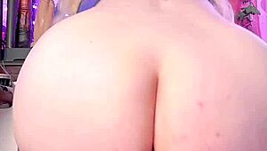 Ripping clothes for huge dildo in hairy gaping wet pussy play