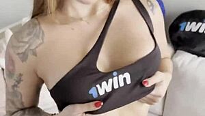 feeling so incredibly horny this latina milf fingers her big pussy and tits wildly on boss sofa