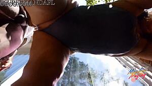 hey check out this outdoor quickie bareback with bigmaxnyc's monster bbc deepthroating my throat