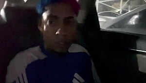 Corno drives, favela stud fucks liberal couple's young latina girlfriend anal creampie in car
