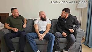 wet pizza delivery bille star takes 3on1 dp dap pee and messy mouthful