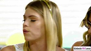 Big Tits Lesbian Stepmoms Lick Teen Pussy Intensely. Taboo Face Sitting and Kissing Follow.