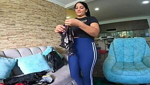 Stepsister's White Booty Squeezed After Long Time She Changes Comfortably!