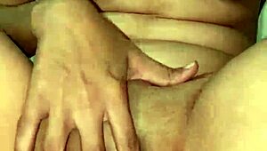 sexy teen 18+ touches natural small tits and tight pink hairy pussy close-up