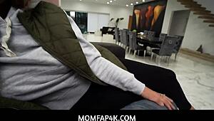 stepmom kenzie love begs stepson to spray her big booty!