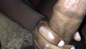The young black teen gulps down cock with sloppy deepthroat action in homemade vid