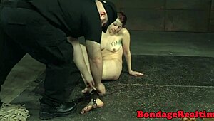 Peeing sub Kel Bowie, tied up tight by master in heels stockings?