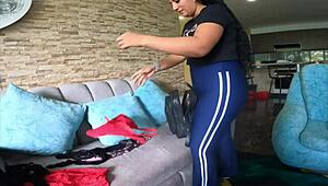 Stepsister's White Booty Squeezed After Long Time She Changes Comfortably!