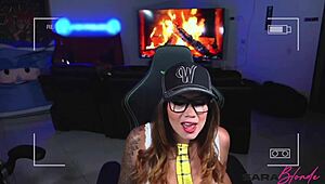 Sara Blonde's tight wet pussy chokes two cocks deepthroat after stream in rough cuckold threesome