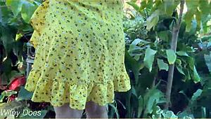 wifey rocks that braless summer dress outdoors flashing big tits casually