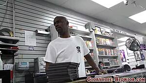 Blonde Gloryhole Slut Swallows Monster BBC Cumshot Explosion