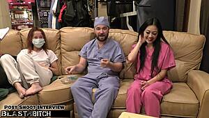 ready to blast nurse blaire celeste's shaved pussy with hot jizz in hospital?