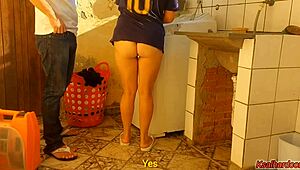 Married Housewife Pays Technician with Tight Pussy