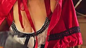 Miss Raquel Stars as Lil Red Riding Ho in Fishnet Cowgirl Ride