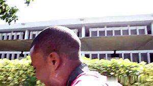 professor milf gaggin on that huge bbc deepthroat then doggystyle bent over cumshot