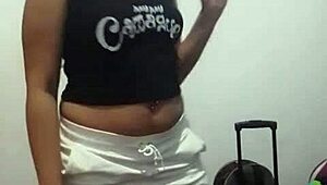 peruvian arlette dances seductively flashing her dark perky ass