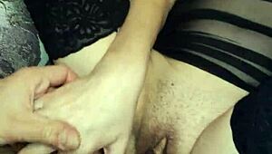 My wife rides me hard in that sexy see-through lingerie