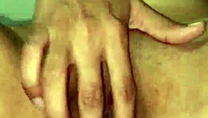 sexy teen 18+ touches natural small tits and tight pink hairy pussy close-up