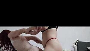 Wife in stockings cheats with trans man doggystyle anal pounding husband watches