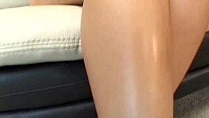 the skinny brunette teen with small tits drops to her knees for four men then bends over as they cum all over her face