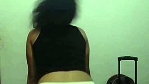 peruvian arlette dances seductively flashing her dark perky ass