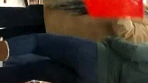 Hidden jeans hug teen 18+ curves candidly