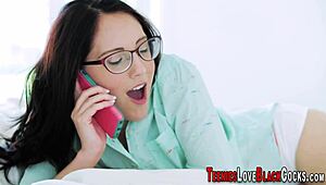 young teen hottie takes massive black cock deep in her tight ass