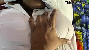 indian college stepsis fingers pussy before riding stepbro's cock hard