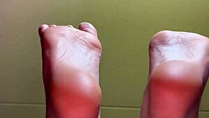 White Girl Teases Feet and Toes in Socks for Cash