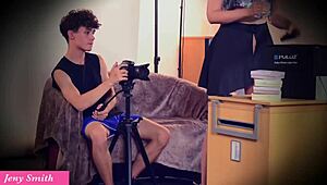 photographer snaps earrings but eyes my oiled naked ass and heels