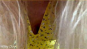 wifey rocks that braless summer dress outdoors flashing big tits casually