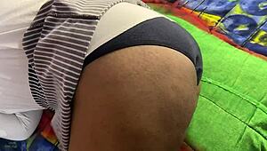 indian college stepsis fingers pussy before riding stepbro's cock hard