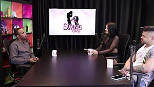 check out tifany swing chatting with top negro in sheer red casting compilation part 1