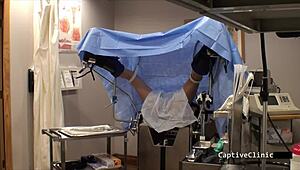 phoenix rose spreads curly pussy with latex gloves and vibrator backstage