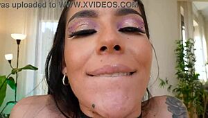 skinny beautiful rousse black slut takes long cock deep in 18+ ass swallows piss between rough fucks